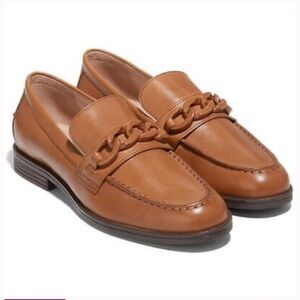 NWT Cole Haan Stassi Chain Leather Penny Loafers